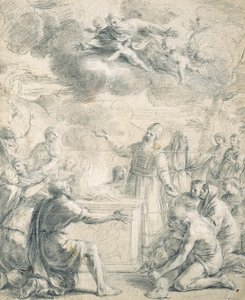 El sacrificio de Aarón de known as Borgognone Guglielmo Cortese
